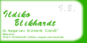 ildiko blikhardt business card